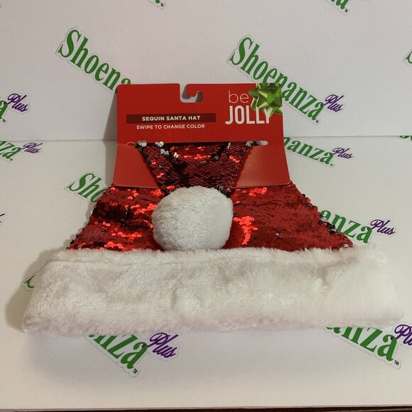 Ugly Christmas Hat Be Jolly Santa Color Change Sequin Red Silver White One Size - Picture 1 of 4